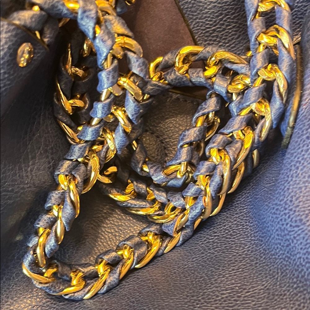 Marc New York Cobalt Blue Tote with Chain Details - Picture 10 of 13
